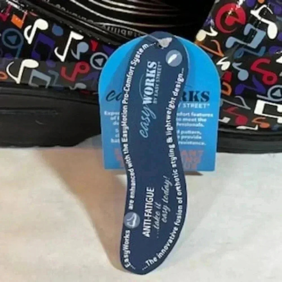 NEW Easy Works By Easystreet Music Note Professional Shoes Clogs Women’s sz 10W - Picture 5 of 9